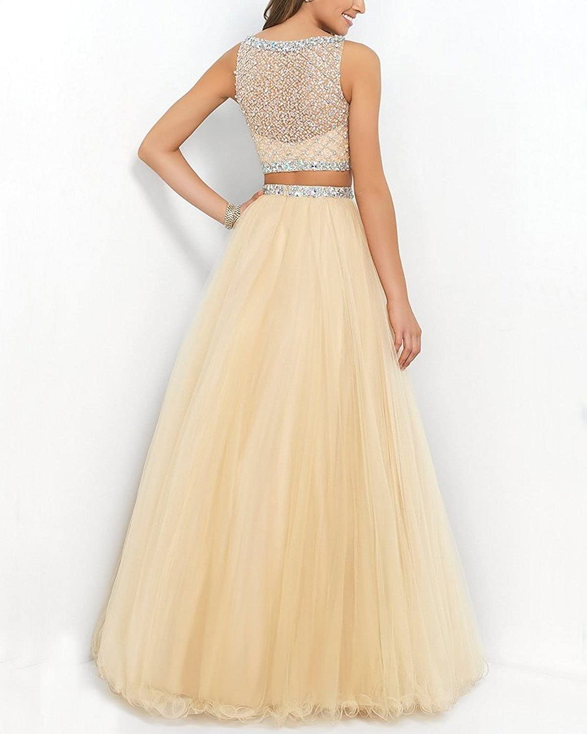 Elegant Women Flared Maxi Net Skirt golden
