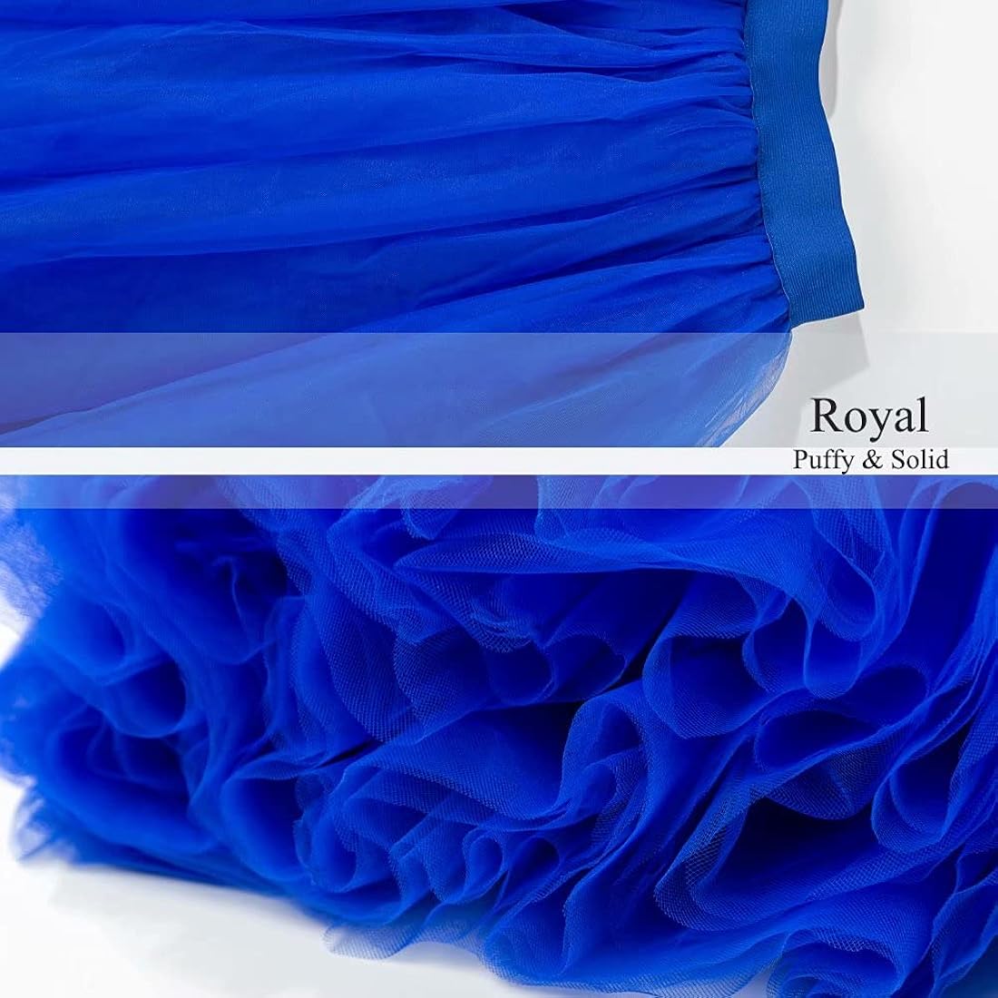 Elegant Women Flared Maxi Net Skirt  dark blue