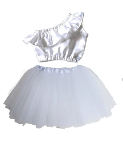 Baby Girl Dress Set – Trendy Top & Skirt for Little Girls white