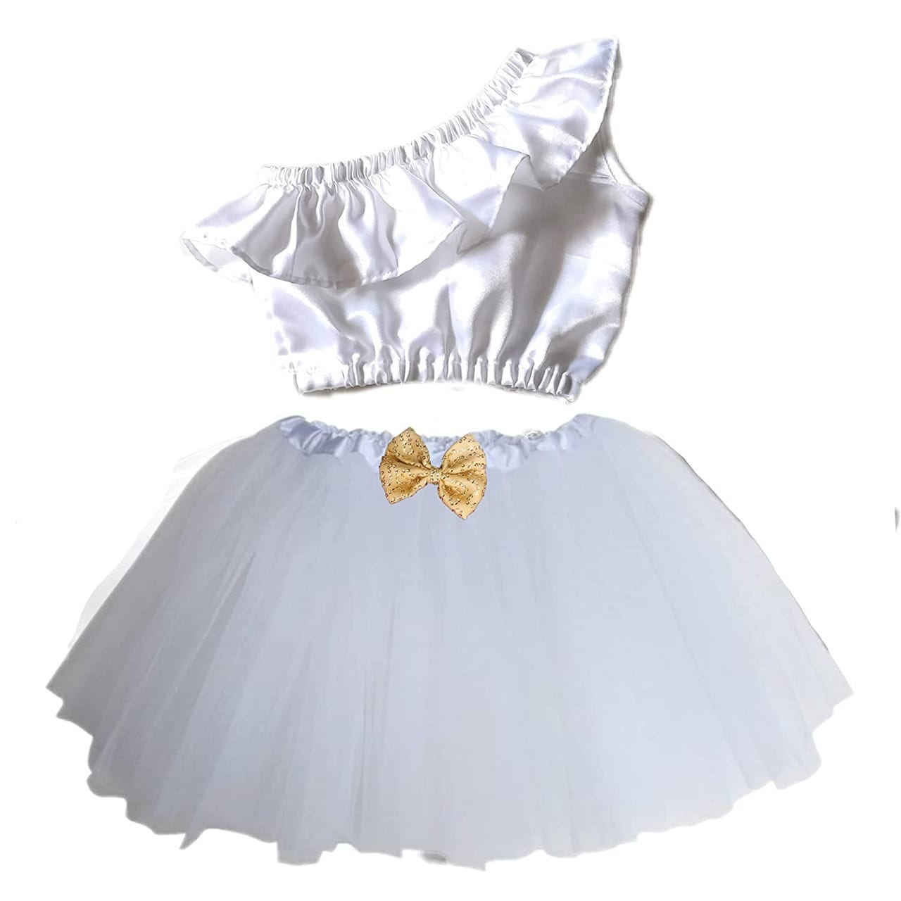 Baby Girl Dress Set – Trendy Top & Skirt for Little Girls white