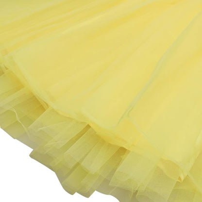 Girls Party Wear Set – Crop Top & Skirt Combo for Kids (yellow)