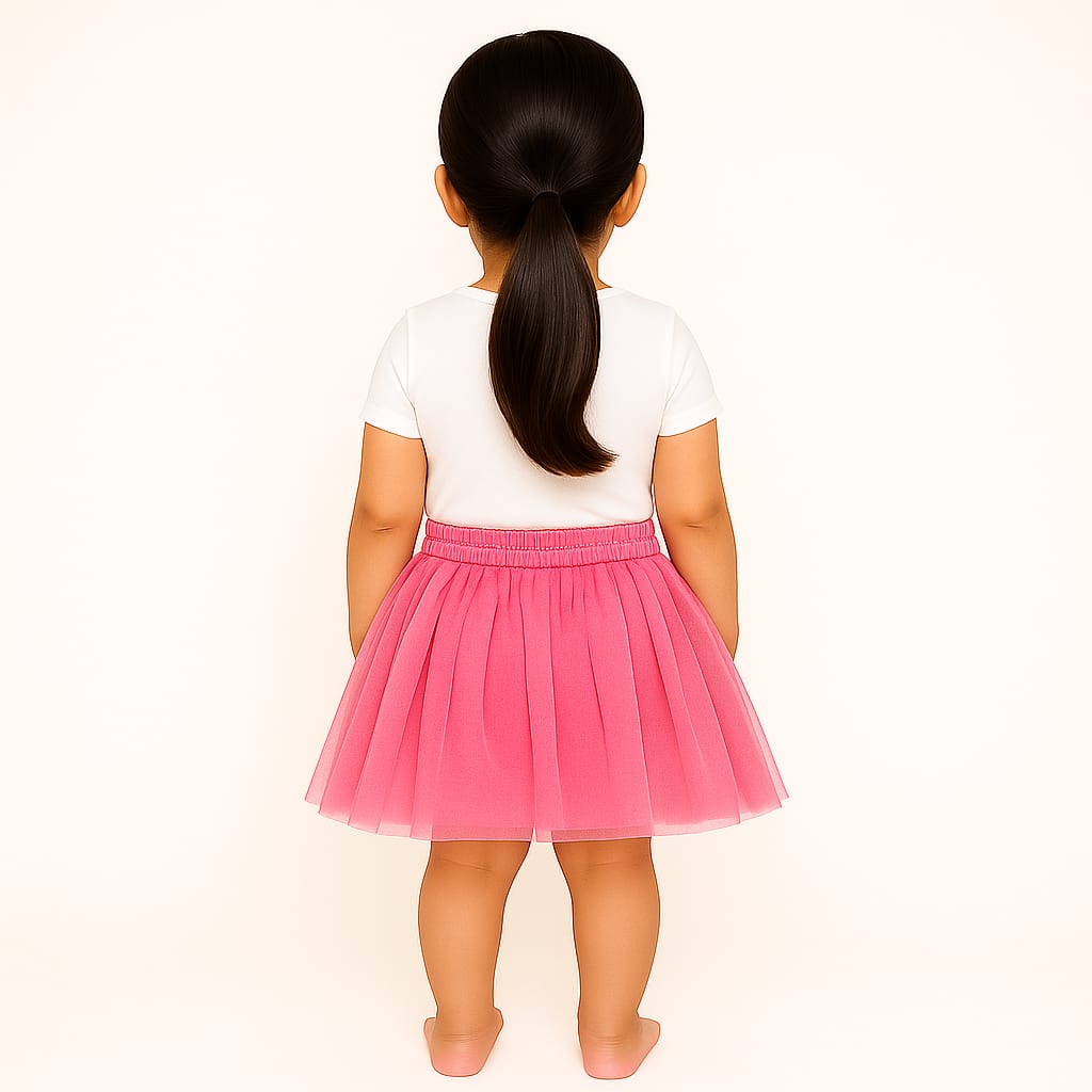 Baby Girl Dress Set – Trendy Top & Skirt for Little Girls white and pink