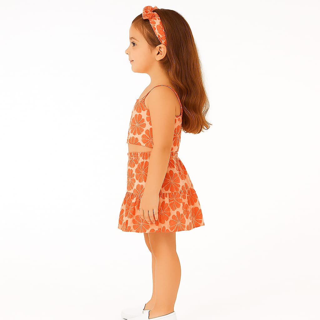 Baby Girl Dress Set – Trendy Top & Skirt for Little Girls rust
