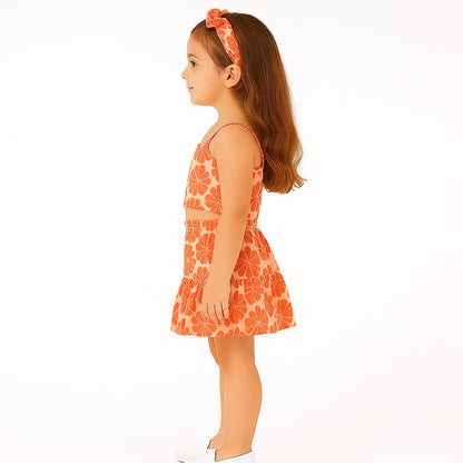 Baby Girl Dress Set – Trendy Top & Skirt for Little Girls rust