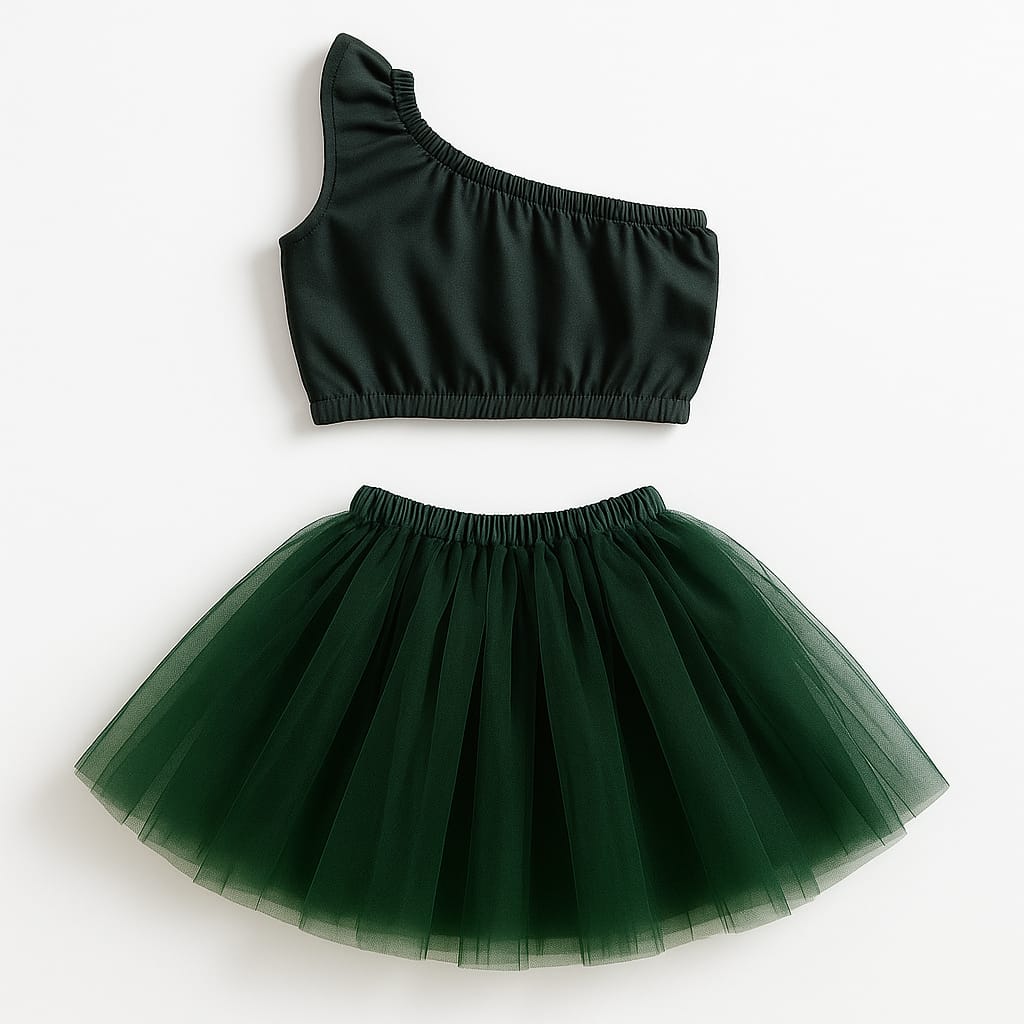 Baby Girl Dress Set – Trendy Top & Skirt for Little Girls black