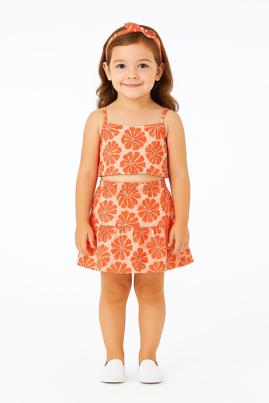 Baby Girl Dress Set – Trendy Top & Skirt for Little Girls rust