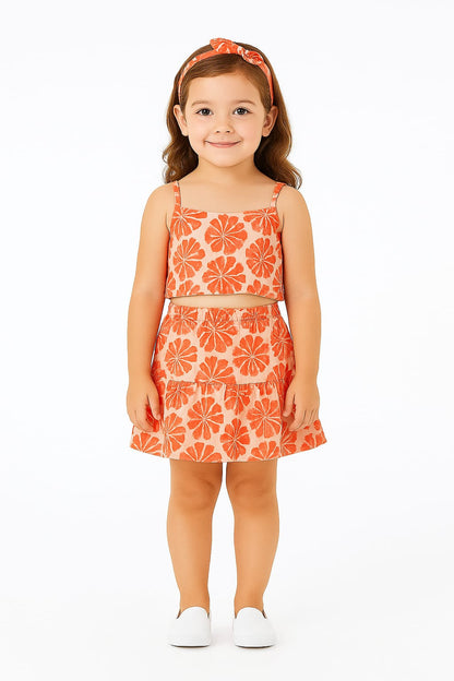 Baby Girl Dress Set – Trendy Top & Skirt for Little Girls rust