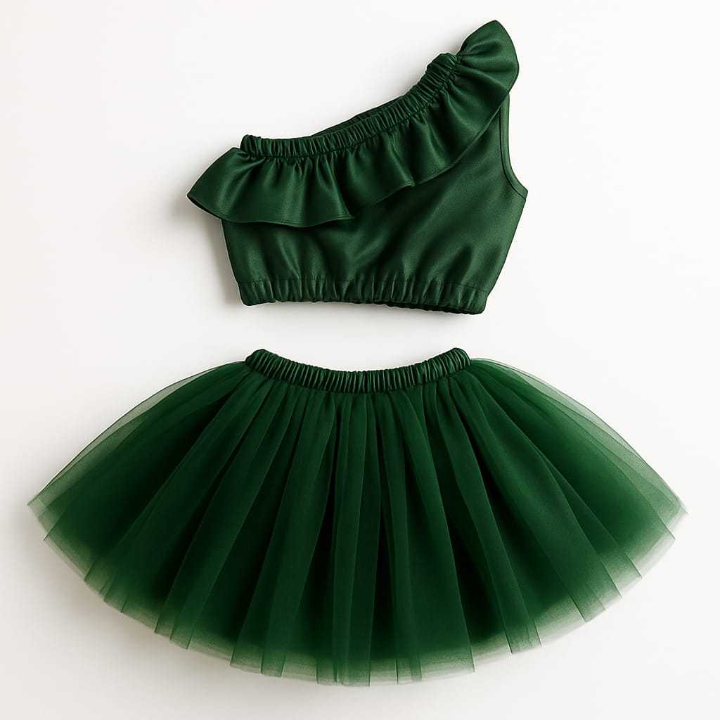 Baby Girl Dress Set – Trendy Top & Skirt for Little Girls black