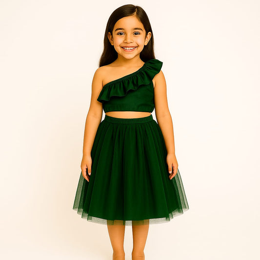 Baby Girl Dress Set – Trendy Top & Skirt for Little Girls black
