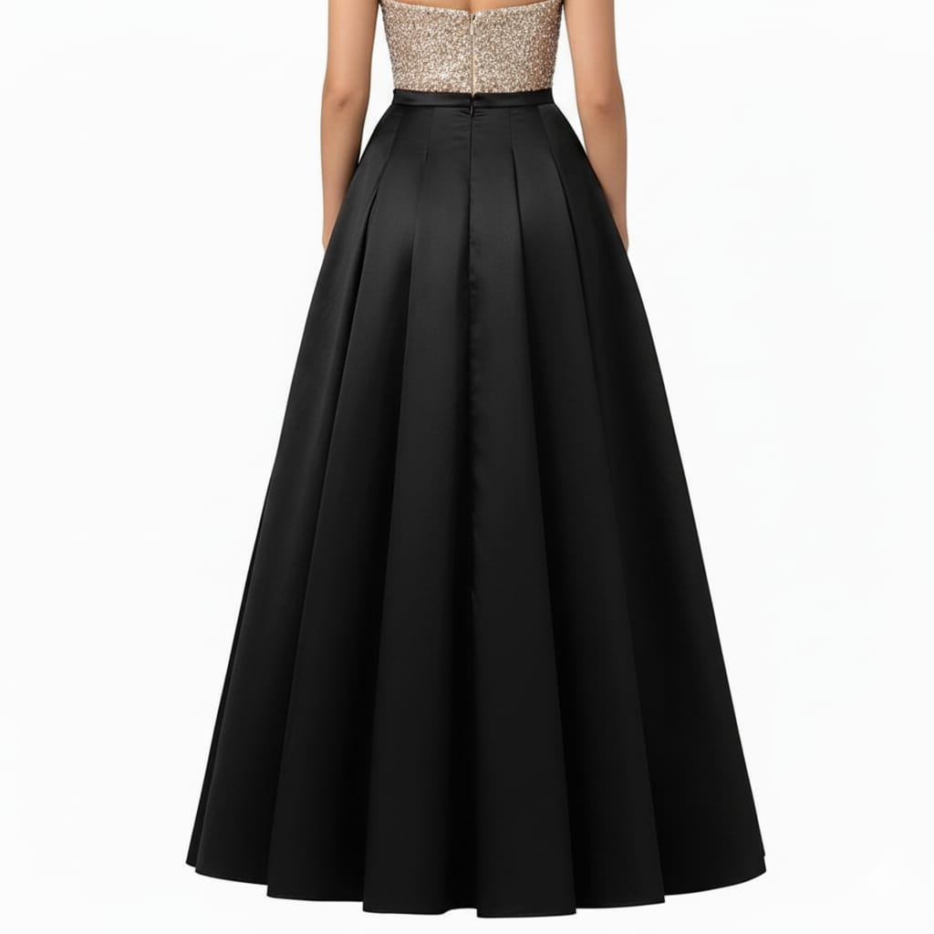Women Satin A-Line Skirt – Trendy High Waist Party & Casual Wear black