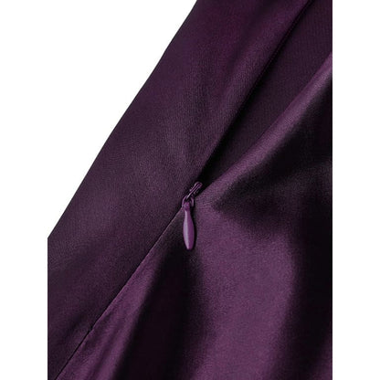 Women Satin A-Line Skirt – Trendy High Waist Party & Casual Wear dark purple
