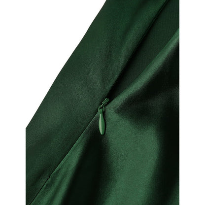 Women Satin A-Line Skirt – Trendy High Waist Party & Casual Wear green