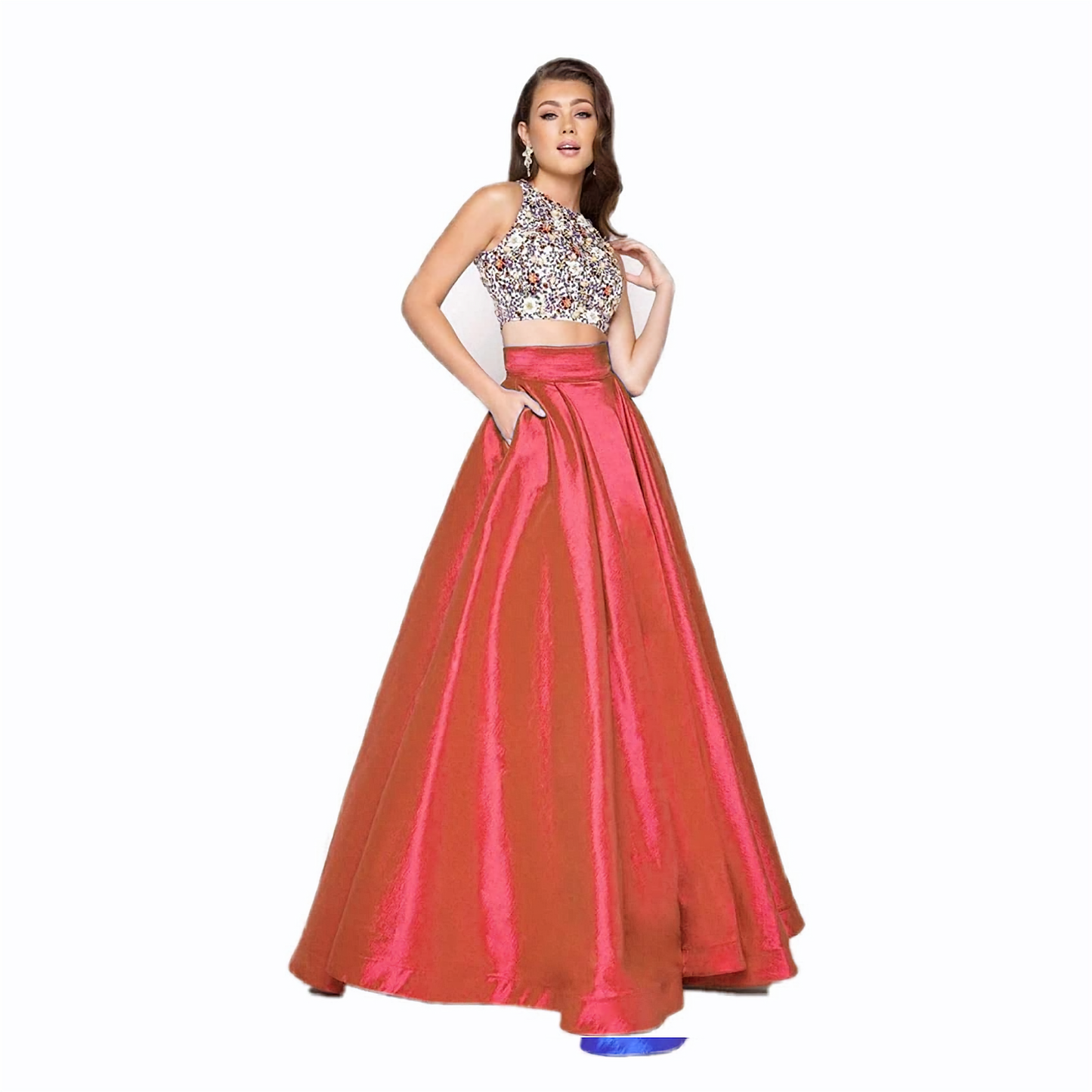 Women Satin A-Line Skirt – Trendy High Waist Party & Casual Wear red