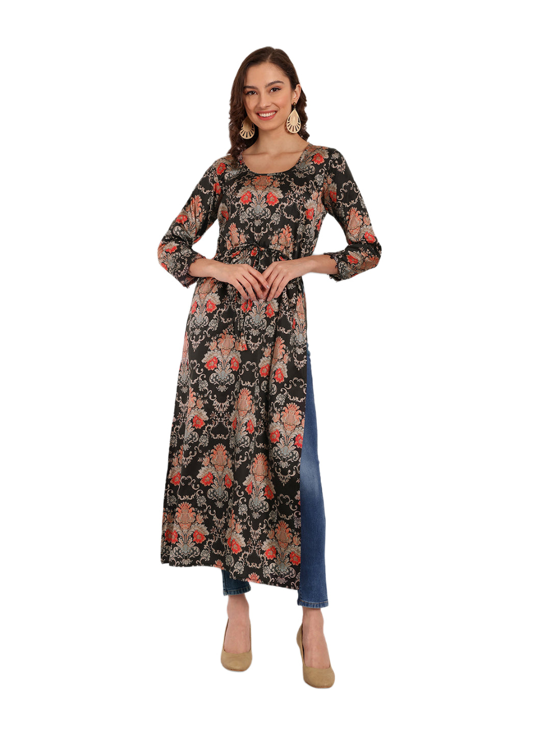 Elegant Women Ethnic Motifs Embroidered Silk Sequinned Kurta with Skirt Set – Festive & Wedding Wear  elegant black