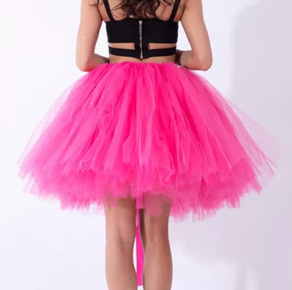 Elegant Women Flared Knee-Length Net Skirt – Layered Tulle Party & Casual Wear pink