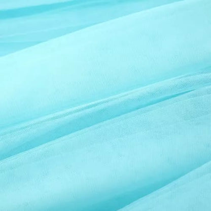 Elegant Women Flared Knee-Length Net Skirt – Layered Tulle Party & Casual Wear  light blue