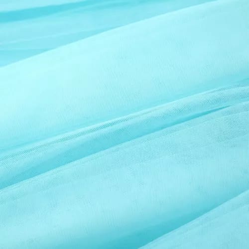 Elegant Women Flared Knee-Length Net Skirt – Layered Tulle Party & Casual Wear  light blue