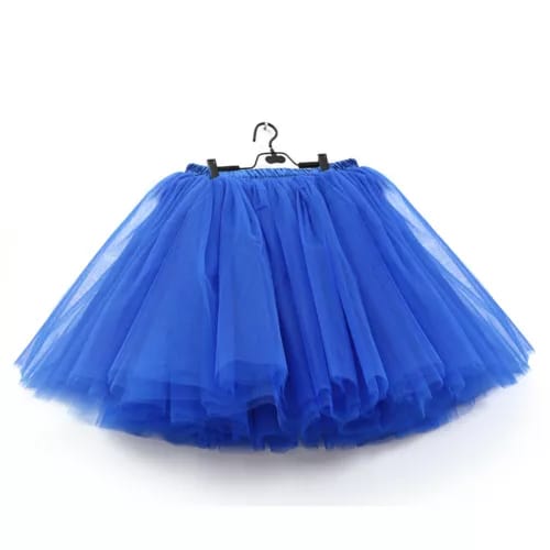 Elegant Women Flared Knee-Length Net Skirt – Layered Tulle Party & Casual Wear blue