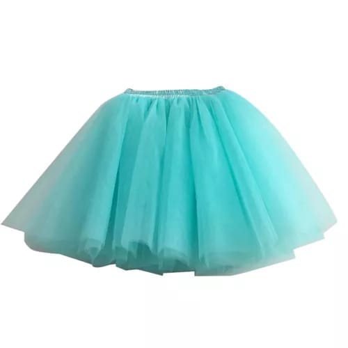 Elegant Women Flared Knee-Length Net Skirt – Layered Tulle Party & Casual Wear  light blue