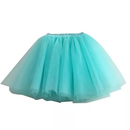 Elegant Women Flared Knee-Length Net Skirt – Layered Tulle Party & Casual Wear  light blue
