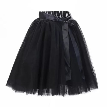Women’s Black Knee Length Net Skirt | Party & Occasion Wear