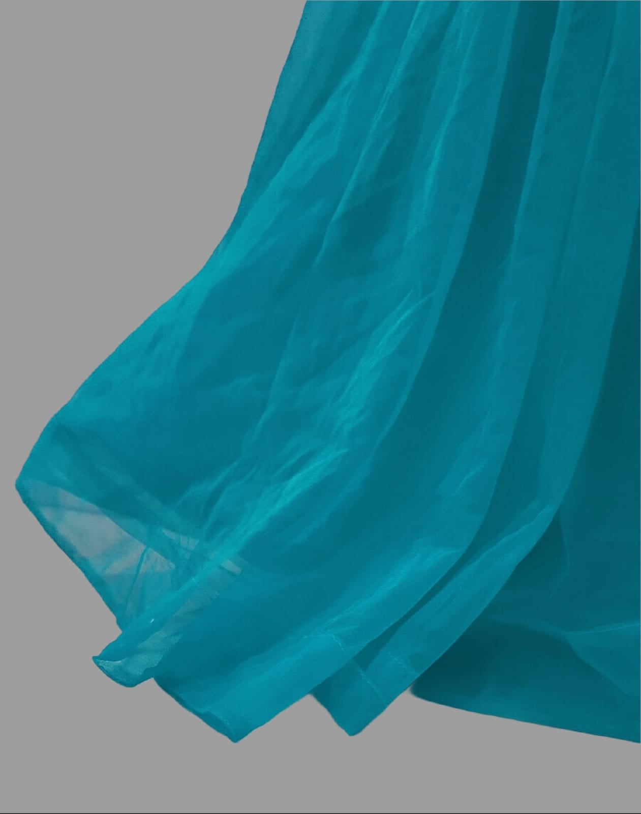 Elegant Women Embellished Sequined Boat Neck Net Fit & Flare Maxi Dress – Party & Evening Gown sky blue
