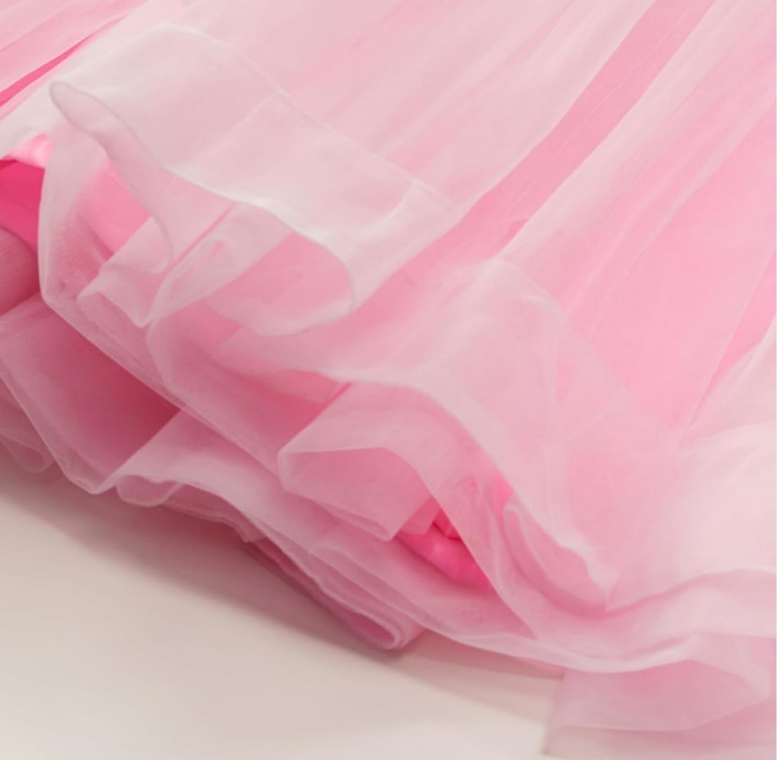 Elegant Women Embellished Sequined Boat Neck Net Fit & Flare Maxi Dress – Party & Evening Gown pink