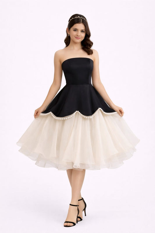 Elegant Women Velvet Fit & Flare Dress – Luxe Party & Evening Wear