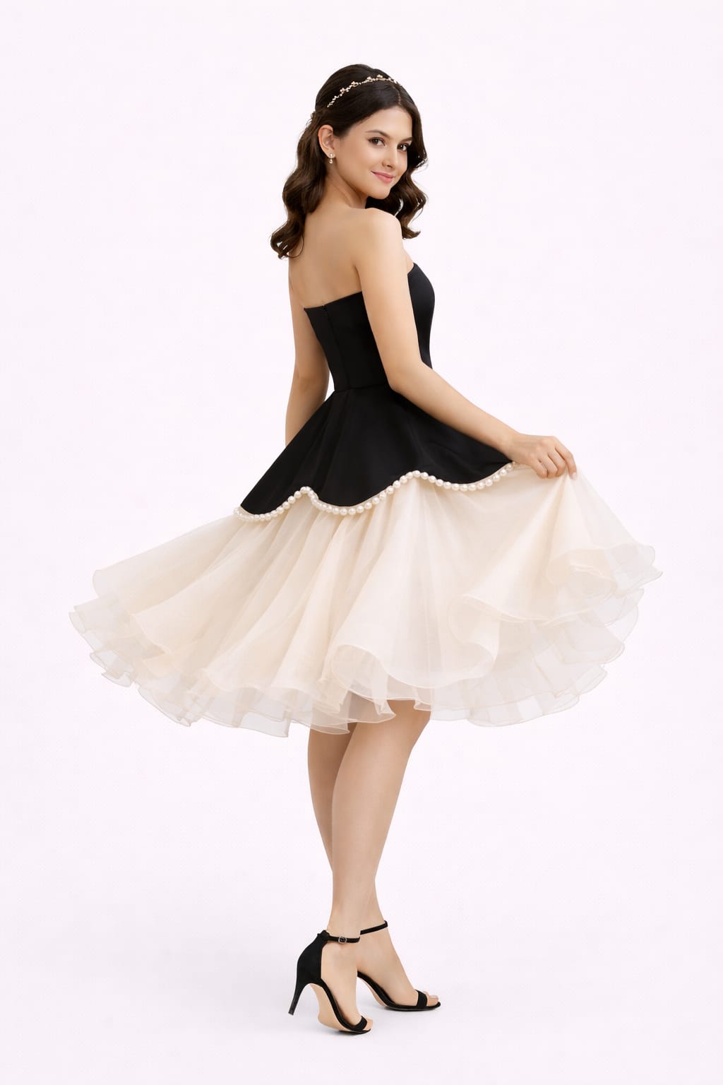 Elegant Women Velvet Fit & Flare Dress – Luxe Party & Evening Wear