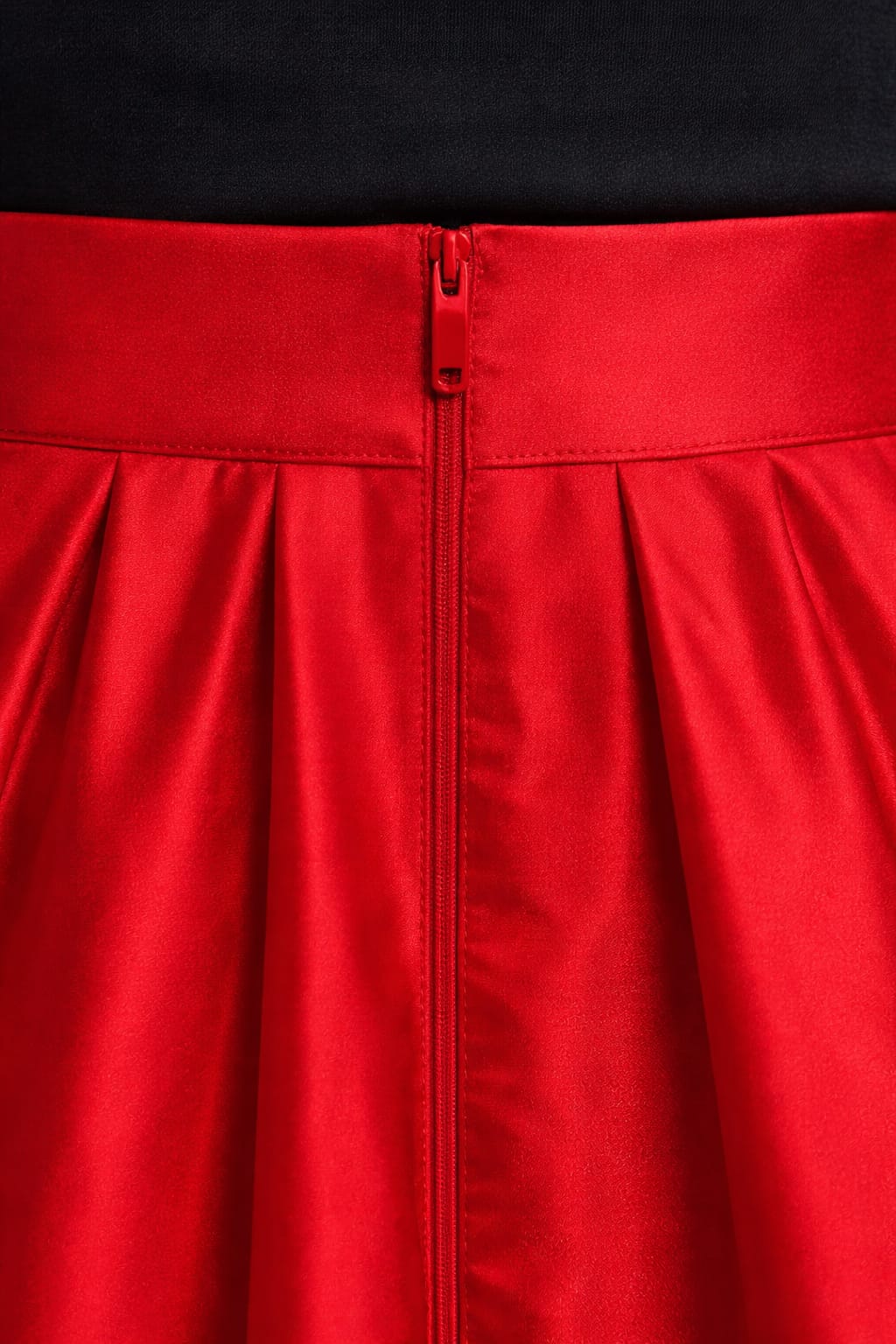Women Satin A-Line Skirt – Trendy High Waist Party & Casual Wear red