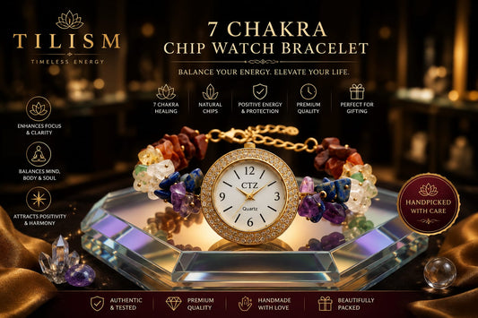 7 Chakra Chip Watch Bracelet | Natural Crystal Bracelet | Tilism