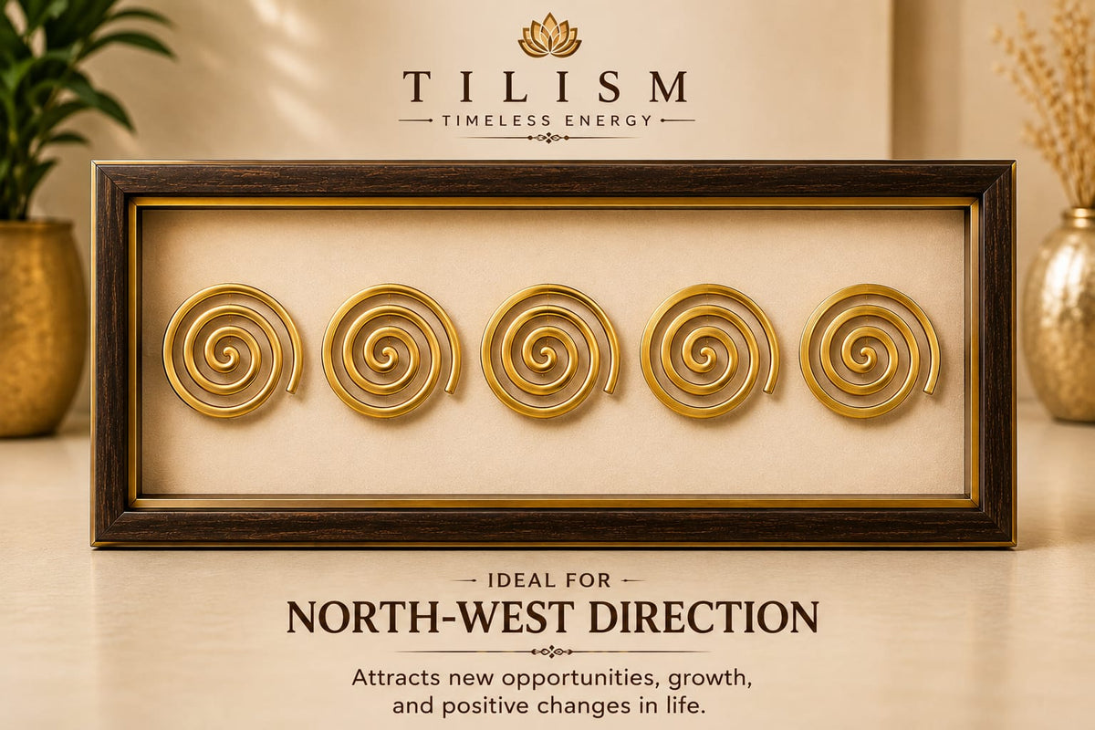 Framed Brass Helix for Vastu Décor | Home & Office | Tilism