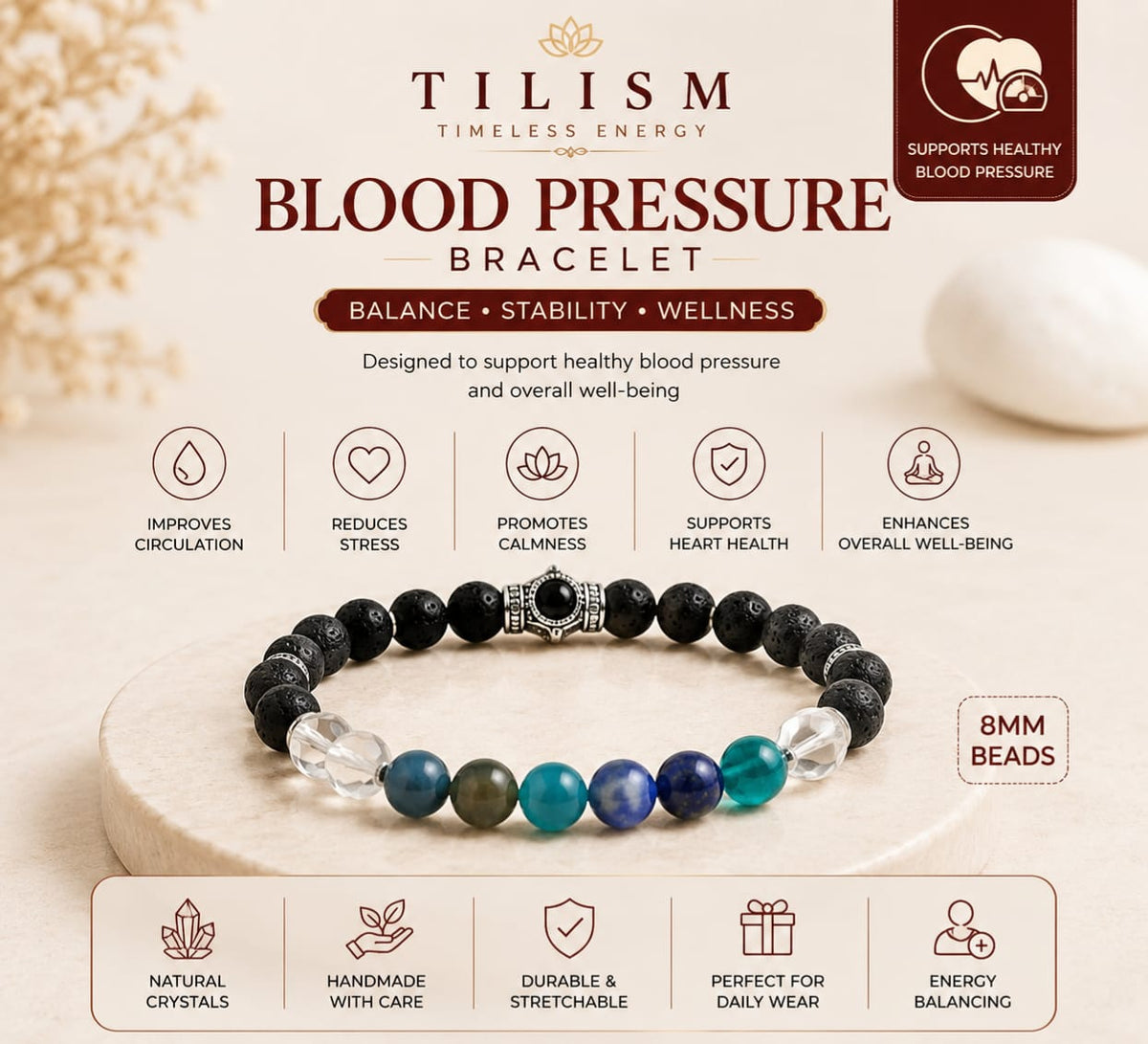 Tilism Wellness Bracelet | Blood Pressure Inspired Accessory
