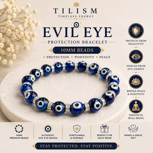 Tilism Evil Eye Bracelet | 10 mm Spiritual Wellness Bracelet