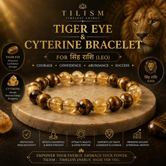 Tilism Tiger Eye Citrine Bracelet | Traditional Gemstone Accessory