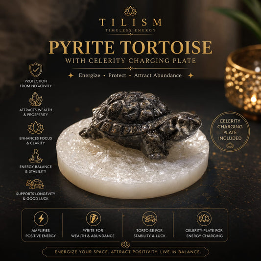 Pyrite Tortoise Vastu Idol | Traditional Décor | Tilism