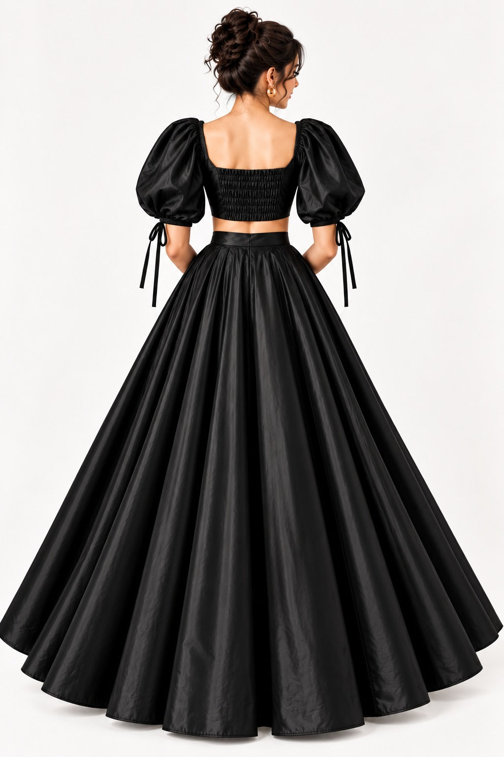 Black Women’s Crop Top Long Skirt | Wedding & Party Wear