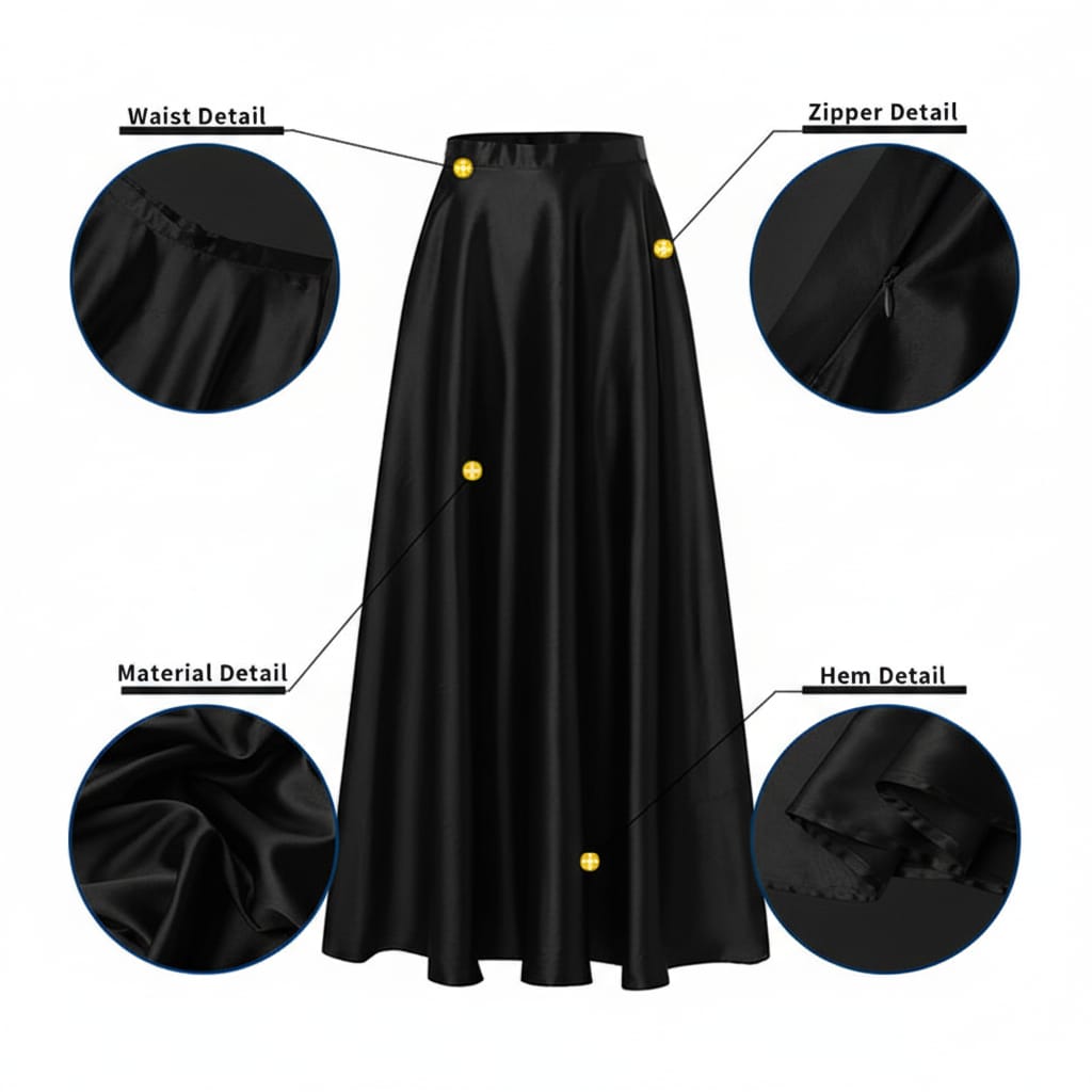 Black Women’s Crop Top Long Skirt | Wedding & Party Wear