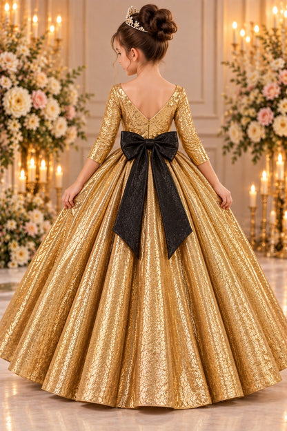 Golden Girls Gown | Shimmer Elegant Party Wear Dress
