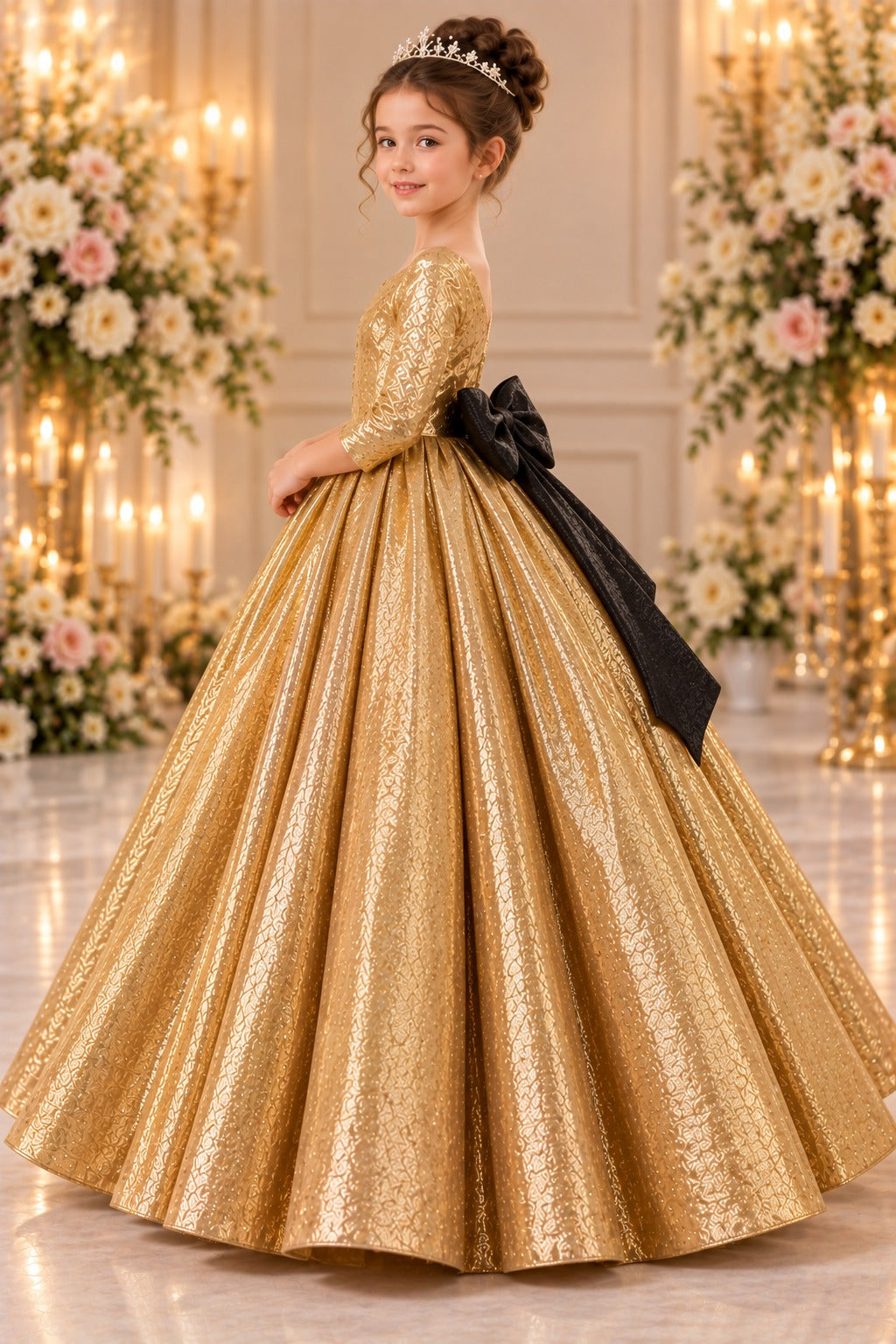 Golden Girls Gown | Shimmer Elegant Party Wear Dress