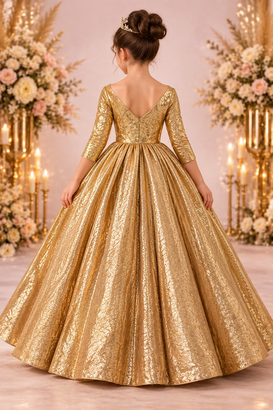 Golden Girls Gown | Shimmer Elegant Party Wear Dress