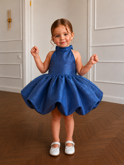 Midnight Sapphire Bubble Party Dress