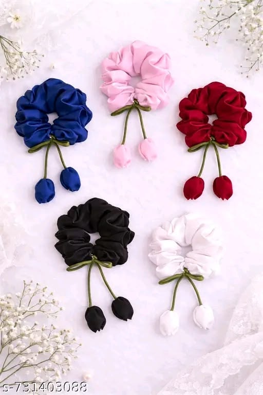 Multicolor Hair Scrunchies Pack of 5 for Women | Hair Accessories