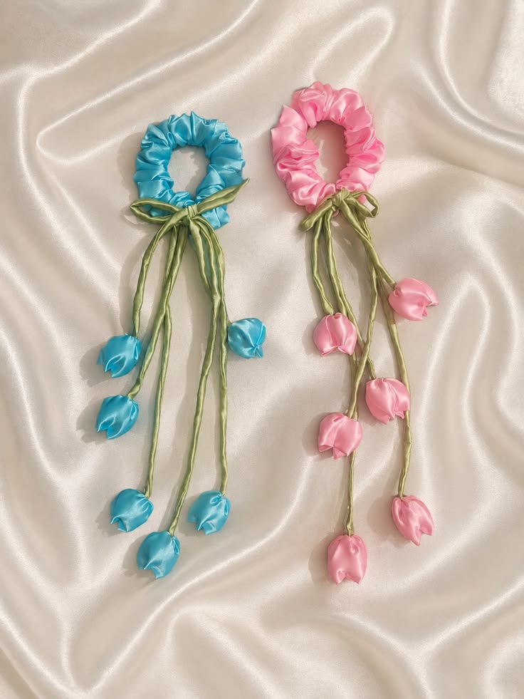 Women’s Pink & Blue Hair Scrunchies Set of 2 | Everyday Accessories