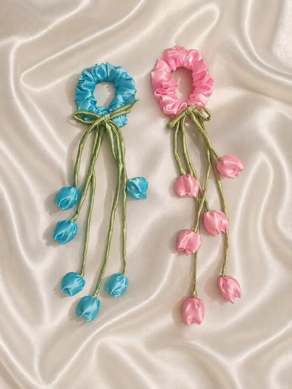 Women’s Pink & Blue Hair Scrunchies Set of 2 | Everyday Accessories