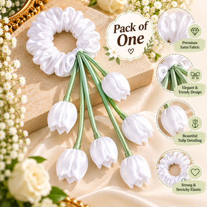 Women’s White Hair Scrunchie | Casual & Stylish Hair Accessory