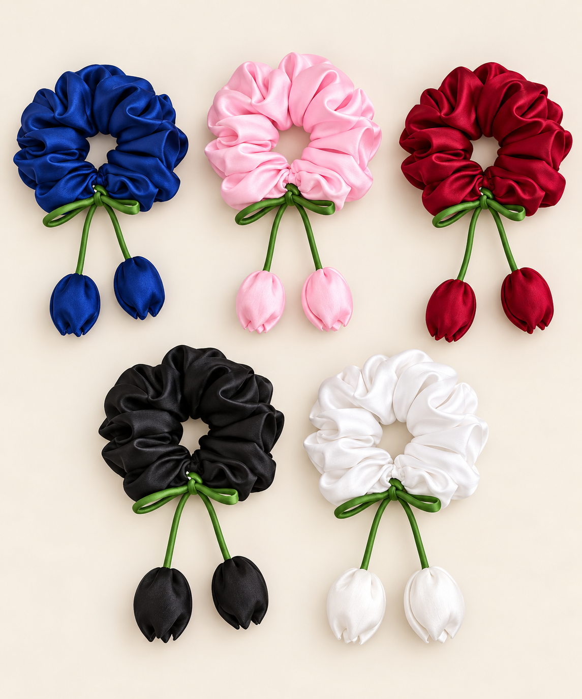 Multicolor Hair Scrunchies Pack of 5 for Women | Hair Accessories