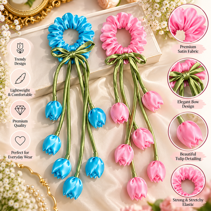 Women’s Pink & Blue Hair Scrunchies Set of 2 | Everyday Accessories