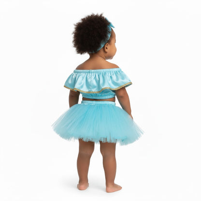 Baby Girl Dress Set – Trendy Top & Skirt for Little Girls blue