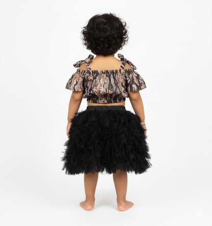 Baby Girl Dress Set – Trendy Top & Skirt for Little Girls black